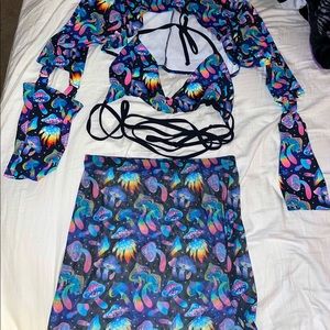 Freedom Rave Wear Mystic Mushroom, skirt set